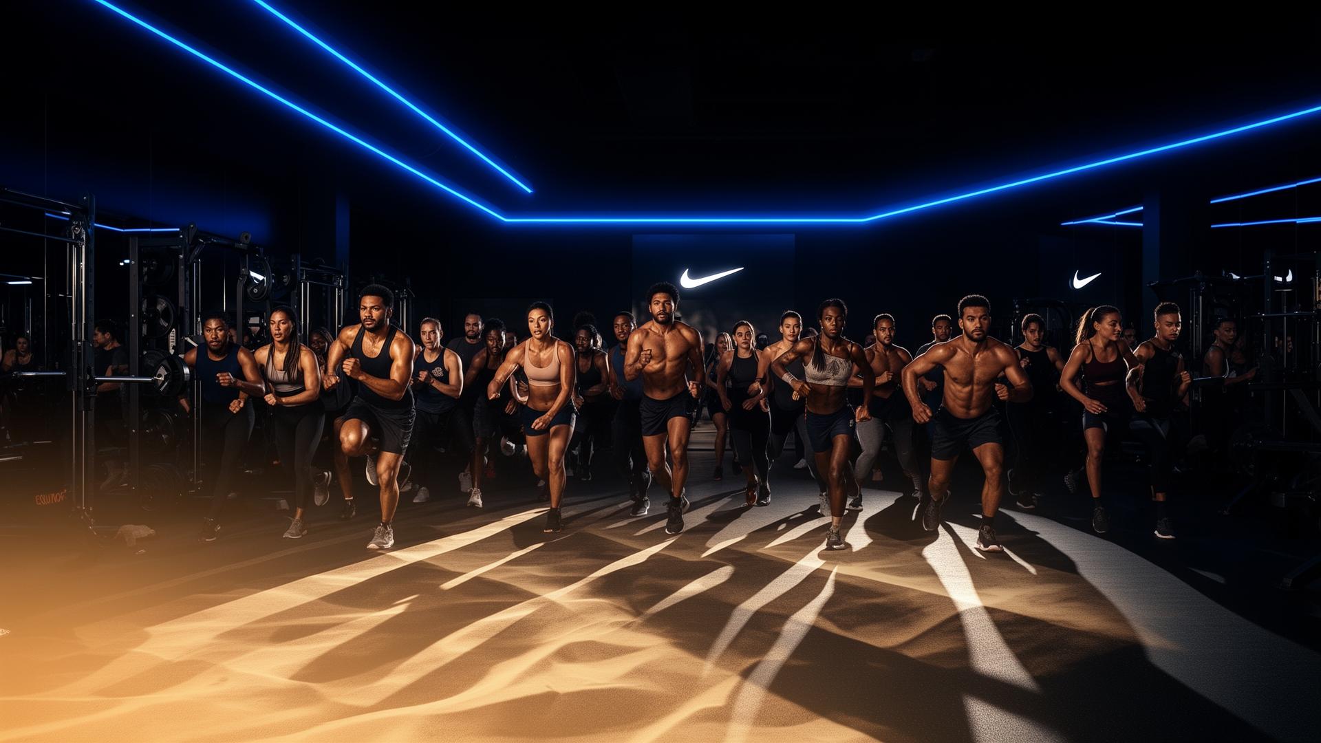 Athletes training intensely in a luxury performance gym